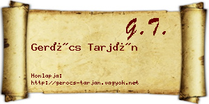 Gerócs Tarján névjegykártya